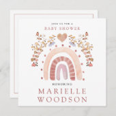 Boho Rainbow Heart Baby shower Kaart (Voorkant / Achterkant)