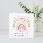 Boho Rainbow Heart Baby shower Kaart (Staand voorkant)