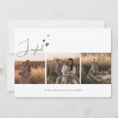 Boho Rainbow & Heart Joyful Drie Foto Kerstmis Feestdagenkaart (Voorkant)