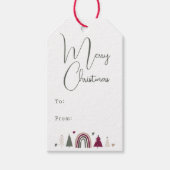 Boho Rainbow & Hearts Vrolijk kerstfeest van en na Cadeaulabel (Voorkant)