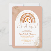 Boho Rainbow Het is een meisje Baby shower Kaart (Voorkant)