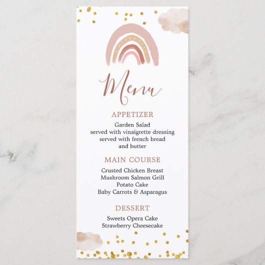 Boho Rainbow is geen nederige verjaardag. Menu (Voorkant)