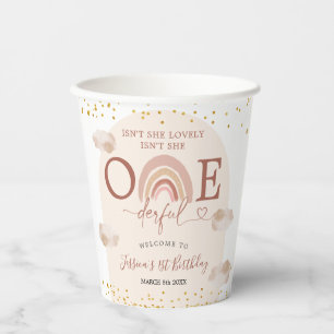 Boho Rainbow is geen nederige verjaardag. Papieren Bekers