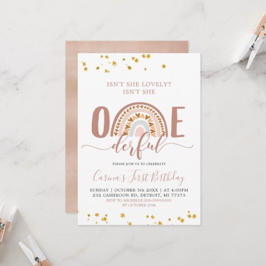 Boho Rainbow is niet een nederige uitnodiging (Voorkant / Achterkant in situ)