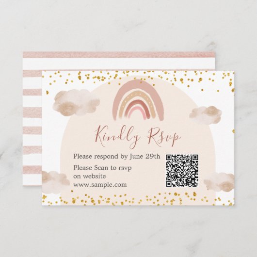 Boho Rainbow is niet haar meesterlijke QR Bedankkaart (Voorkant / Achterkant)