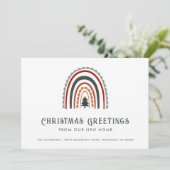 Boho Rainbow Kerstgroeten uit New Home Aankondiging (Staand voorkant)