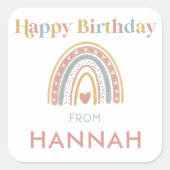 Boho Rainbow Kids Verjaardagscadeau Stickers (Voorkant)