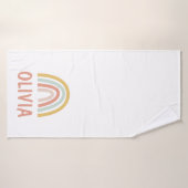 Boho Rainbow Kinder gepersonaliseerd Badhanddoek (Badhanddoek)