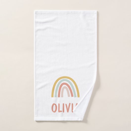 Boho Rainbow Kinder gepersonaliseerd Handdoek (Handdoek)
