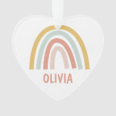 Boho Rainbow Kinder gepersonaliseerd Ornament (voorkant)