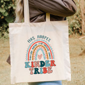 Boho Rainbow Kindergarten Tribe Teacher Squad Tote Bag