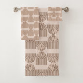 Boho Rainbow Line Arch in Brown en Terracotta Bad Handdoek (Insitu)