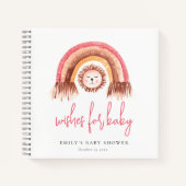 Boho Rainbow Lion Baby shower rose livre d'hôtes (Devant)