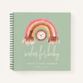 Boho Rainbow Lion Sage Baby shower livre d'hôtes (Devant)