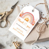 Boho Rainbow Little Pumpkin Herfst Baby shower Cadeaulabel