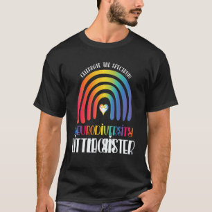 Boho Rainbow Little Sister Neurodiversity Family T-shirt