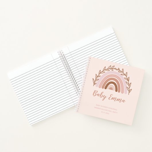 Boho Rainbow Livre d'invité, Terracotta Dusty Rose (Intérieur)
