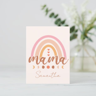 Boho Rainbow Mama met maanfasen Briefkaart