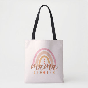 Boho Rainbow Mama met maanfasen Draagtas