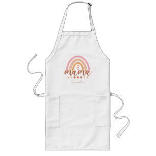 Boho Rainbow Mama met maanfasen Lang Schort