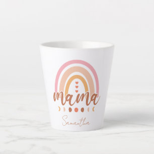 Boho Rainbow Mama met maanfasen Latte Mok