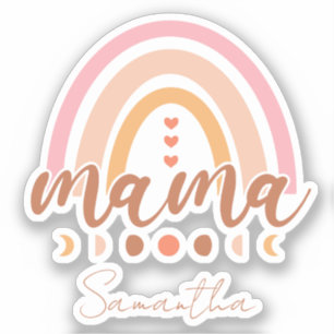 Boho Rainbow Mama met maanfasen Sticker
