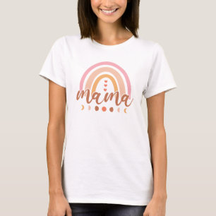 Boho Rainbow Mama met maanfasen T-shirt