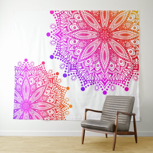 Boho Rainbow Mandala Tapestry Wandkleed (In Situ (horizontaal))