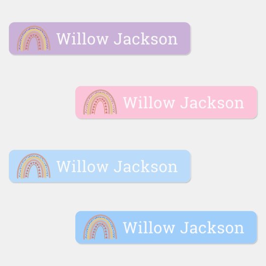 Boho Rainbow met Love Hearts Gepersonaliseerde Sch Labels (Groep)