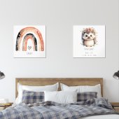 Boho Rainbow & mignon Hedgehog Nurserg Wall Art (Chambre à coucher)