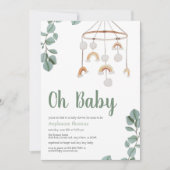 Boho Rainbow Mobile Baby shower Greenery Invitatio Kaart (Voorkant)