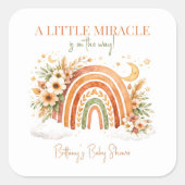 Boho Rainbow Modern Baby Shower Vierkante Sticker (Voorkant)