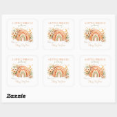 Boho Rainbow Modern Baby Shower Vierkante Sticker (Vel)