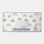 Boho Rainbow Motif Nom de l'enseignant Bureau Mat (Clavier et souris)
