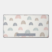 Boho Rainbow Motif Nom de l'enseignant Bureau Mat (Recto)