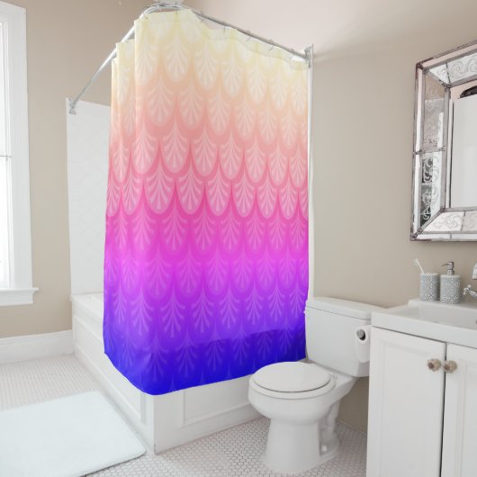 Boho Rainbow Motif rideau de douche (En situation)