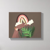 Boho Rainbow Natural Plant Lovers Canvas Print (Voorkant)
