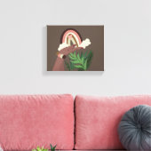 Boho Rainbow Natural Plant Lovers Canvas Print (Insitu (Woonkamer))