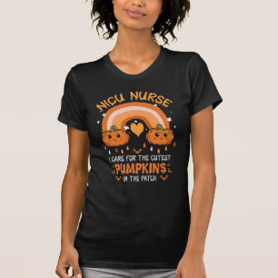Boho Rainbow NICU Nurse Cutest Pumpkins the Patch T-shirt