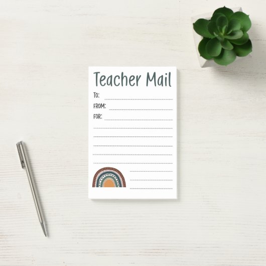 Boho Rainbow Notes van leraar (Kantoor)