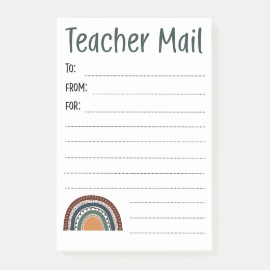 Boho Rainbow Notes van leraar (Voorkant)