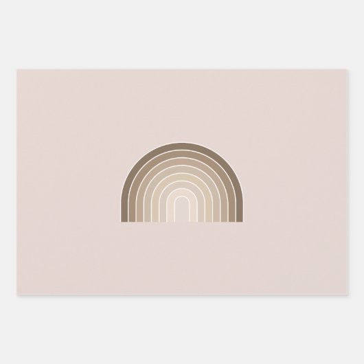 Boho Rainbow Olive Earth Tones Inpakpapier Vel (Voorkant)