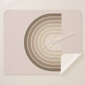 Boho Rainbow Olive Earth Tones Sherpa Deken (Voorkant (horizontaal))