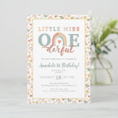 Boho Rainbow Onederday 1st Birthday Invitation - E (Debout devant)