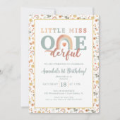 Boho Rainbow Onederful 1e verjaardag uitnodiging – (Voorkant)