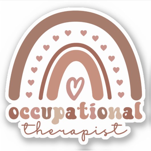 Boho Rainbow OT Occupational Therapist Gifts Sticker (Voorkant)