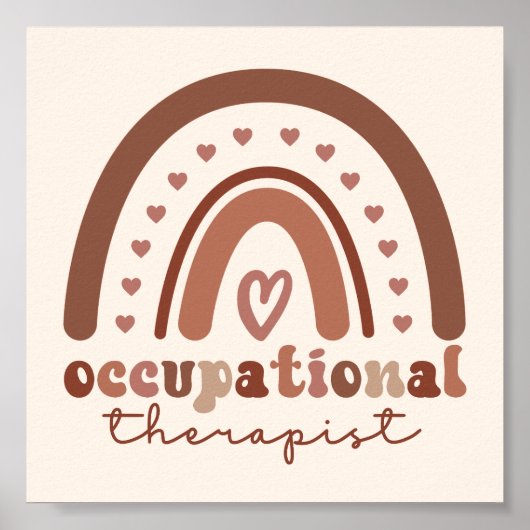Boho Rainbow OT Occupational Therapist Poster (Voorkant)