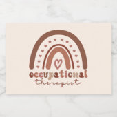 Boho Rainbow OT Occupational Therapist Sparkling Wijnetiket (Enkel label)