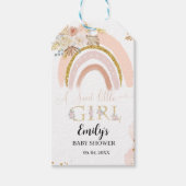 Boho Rainbow Pampas Grass Dank u Baby shower Cadeaulabel (Voorkant)