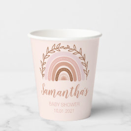 Boho Rainbow Paper Cups, Terracotta Dusty Pink Papieren Bekers